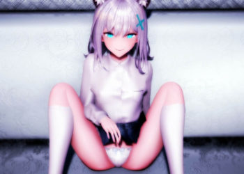 [mozuku48_] シロコが乳首いじりながらゴシゴシしてくれる動画