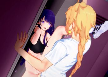 [Gray] Raiden Ei x Aether (Gym Locker)