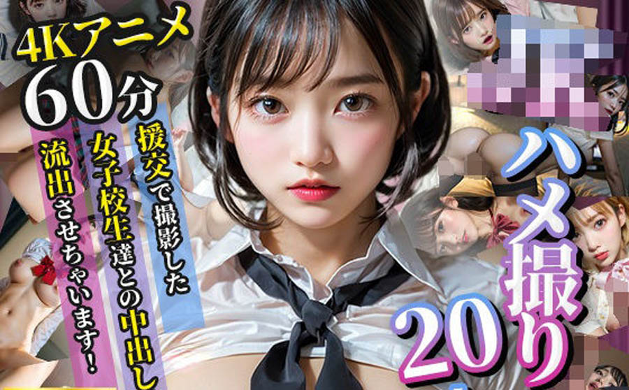 [ぬるぬるアニメ]【4K超画質アニメ】JKハメ撮り20人 援交で撮影した女子校生達との中出し動画を流出させちゃいます！