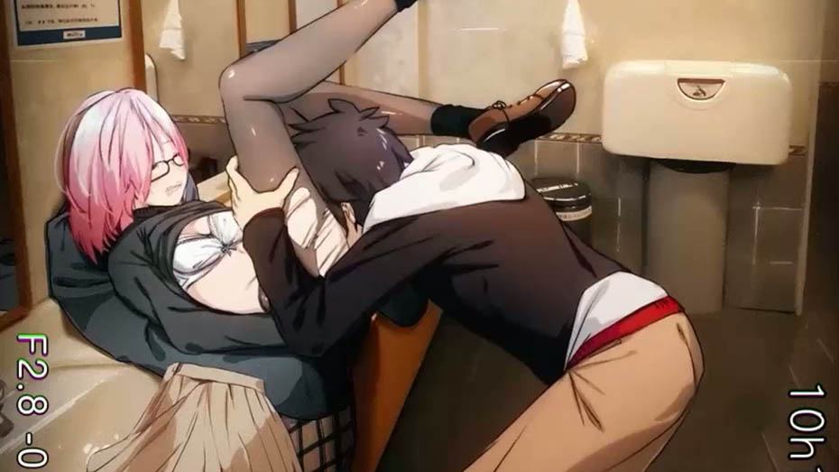 [はるとしを応援し隊]男子トイレに立ち入り禁止の看板だけ立ててマシュと激しくえっちする[声付きアニメ]