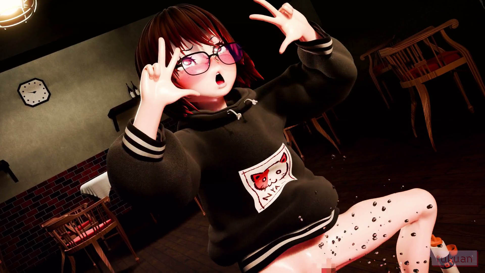 [つくあんの作業場] ガニ股！ぶかぶかパーカー！