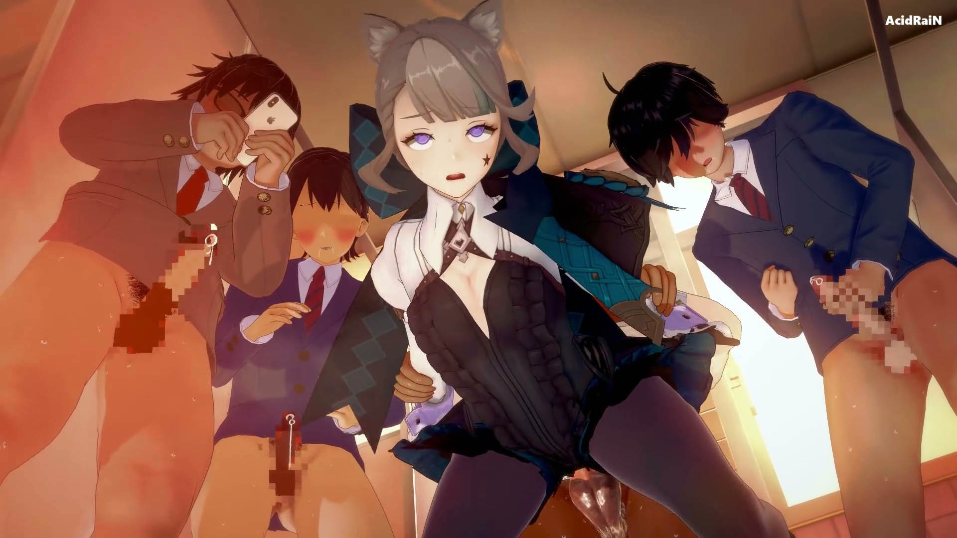 [AcidRaiN] Lynette x mob video 11:00 (Genshin impact) 琳妮特 NTR