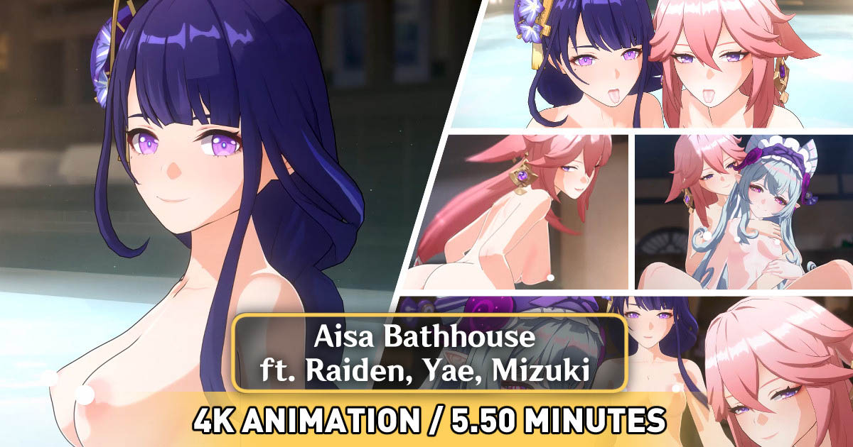 [PastaPaprika] Aisa Bathhouse ft Raiden, Yae, Mizuki ANIMATION