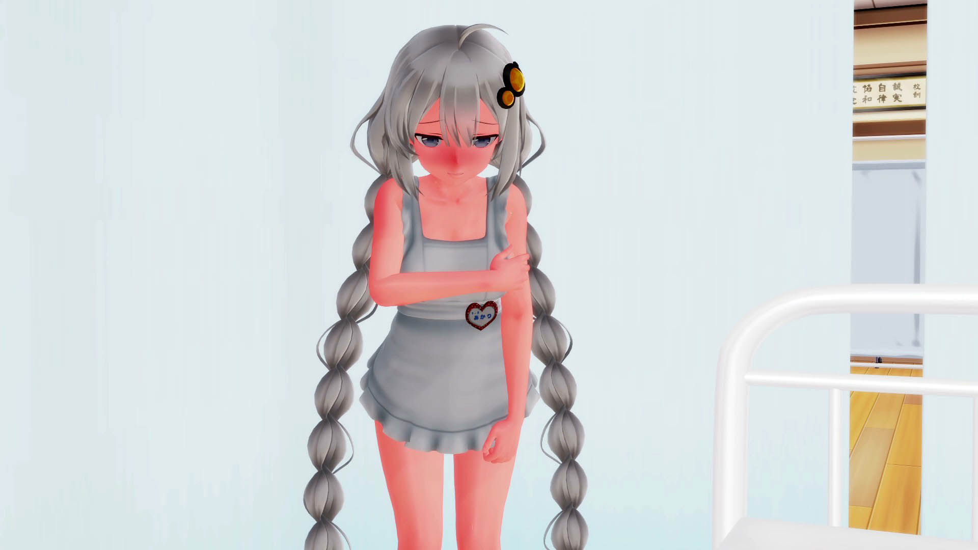 [スポンジ] 裸エプロンあかりちゃんは「秘密の学内おっぱ部員(新入生)」【R18MMD】