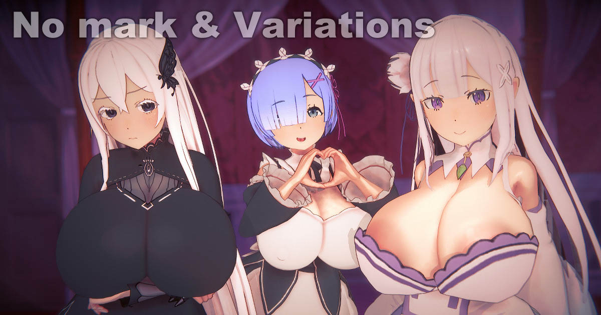 [Mokusheep] Emilia x Echidna x Rem - Paizuri