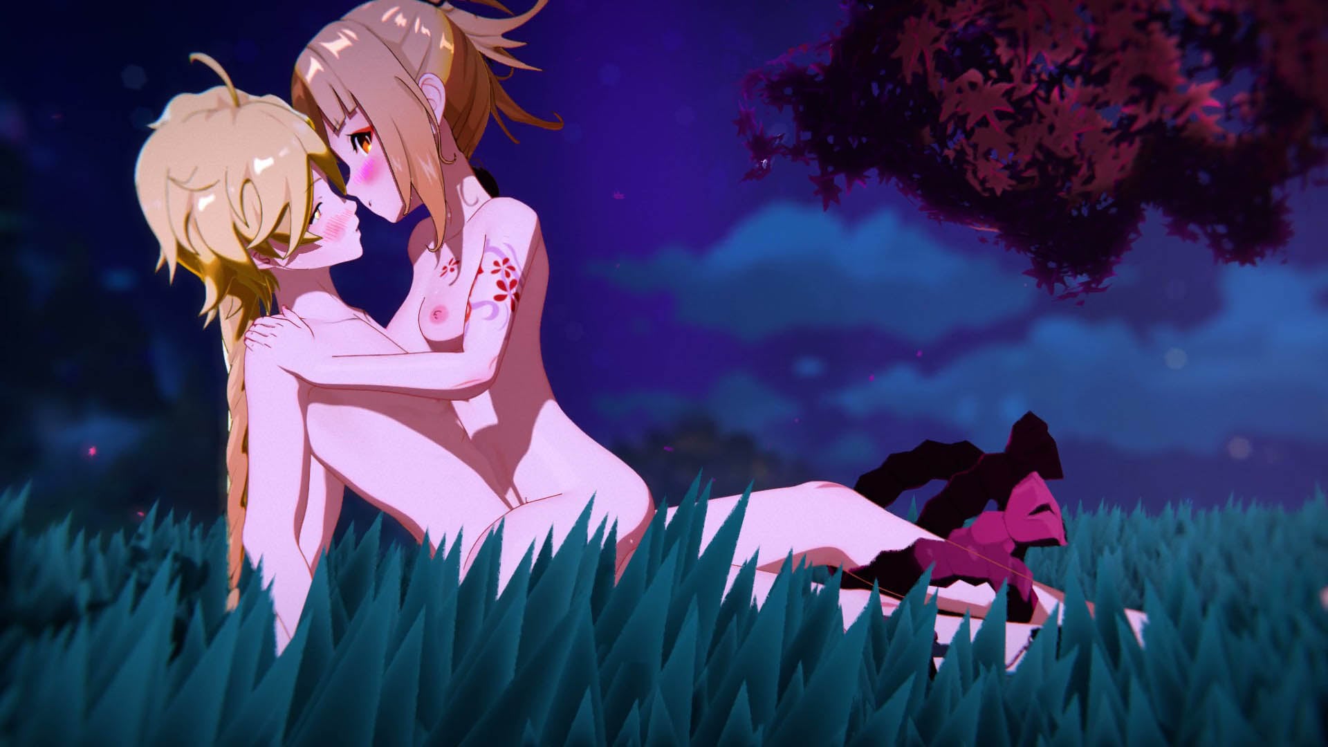 [Ent_Duke] (Genshin) Yoimiya Under Fireworks (Animation/Currently 1080p)