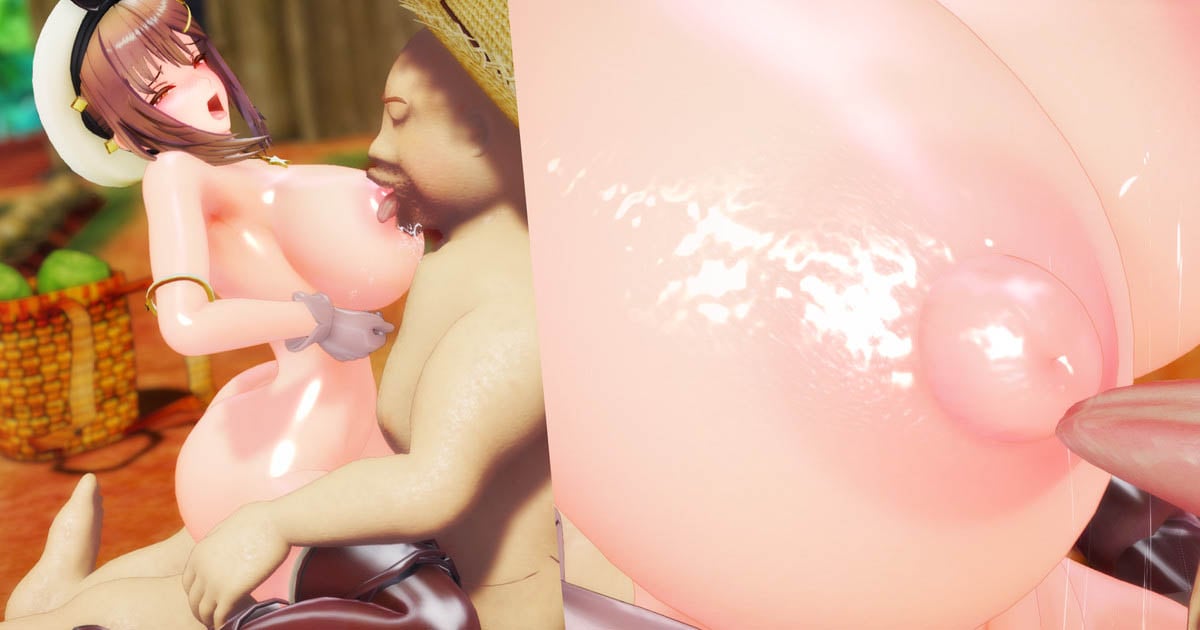 [ろっぴーファンクラブ] デニムショートパンツのライザちゃんと農家おっさんの濃厚乳吸いセックス💕🍑👅💦