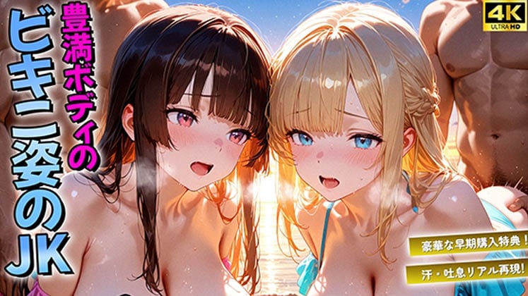 [ぷるなめアニメ] 【神画質】豊満ボディのビキニ姿のJKと汗だく生ハメセックス100連発！